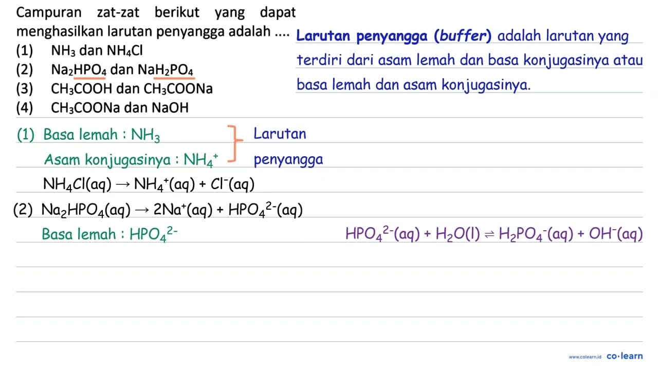 Campuran zat-zat berikut yang dapat menghasilkan larutan