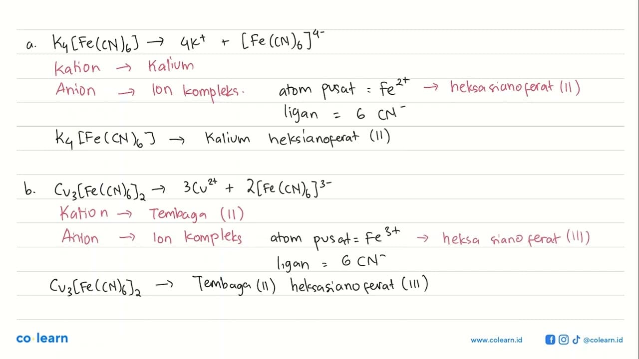 Tuliskan reaksi ionisasi dan nama IUPAC dari senyawa