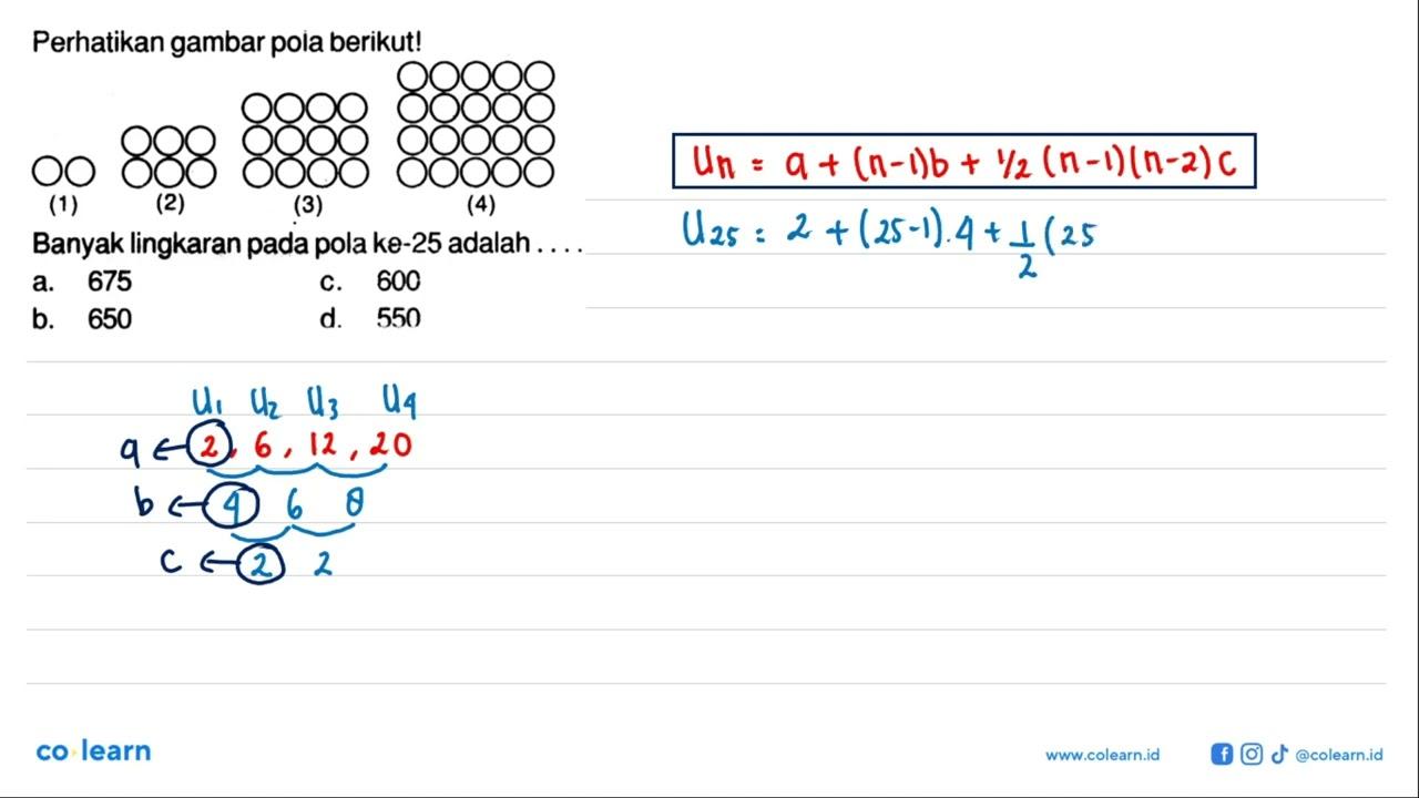 Perhatikan gambar poia berikut! (1) (2) (3) (4) Banyak