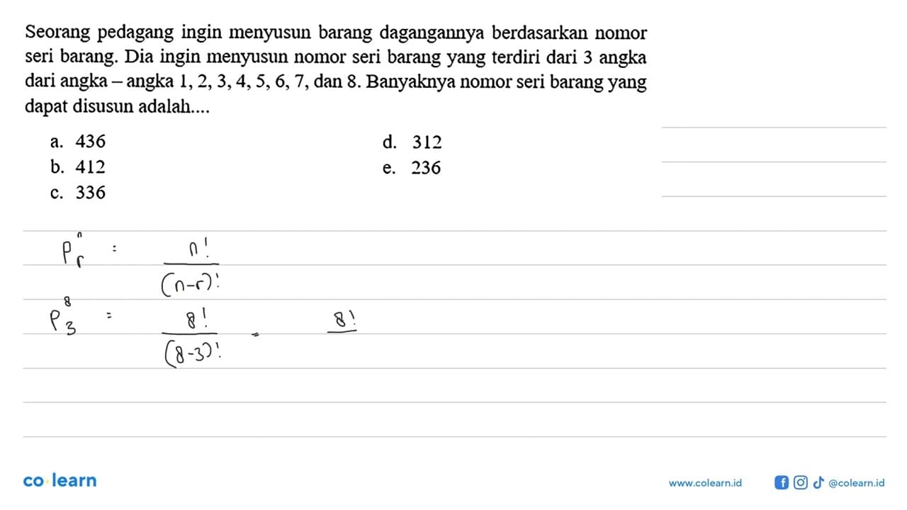 Seorang pedagang ingin menyusun barang dagangannya