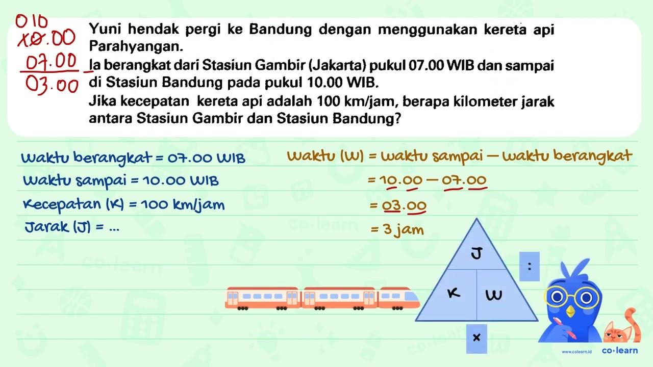 Yuni hendak pergi ke Bandung dengan menggunakan kereta api