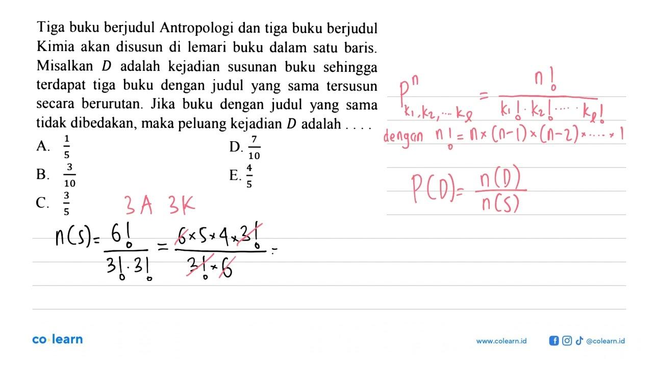 Tiga buku berjudul Antropologi dan tiga buku berjudul Kimia