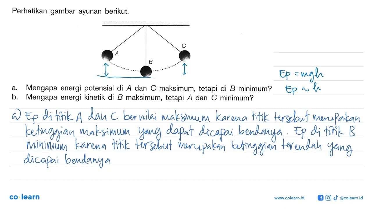 Perhatikan gambar ayunan berikut.a. Mengapa energi