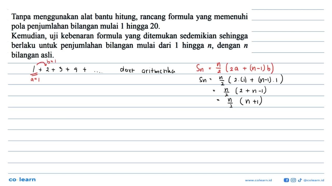 Tanpa menggunakan alat bantu hitung, rancang formula yang