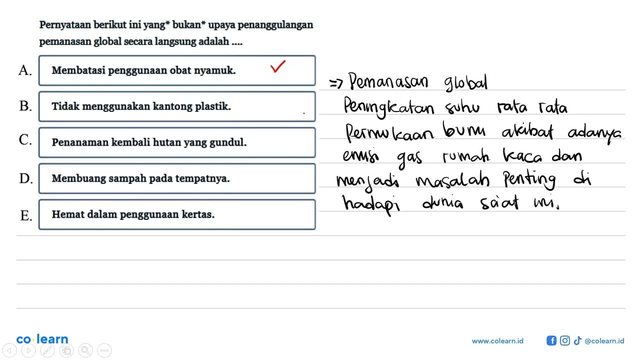 Pernyataan berikut ini yang *bukan* upaya penanggulangan