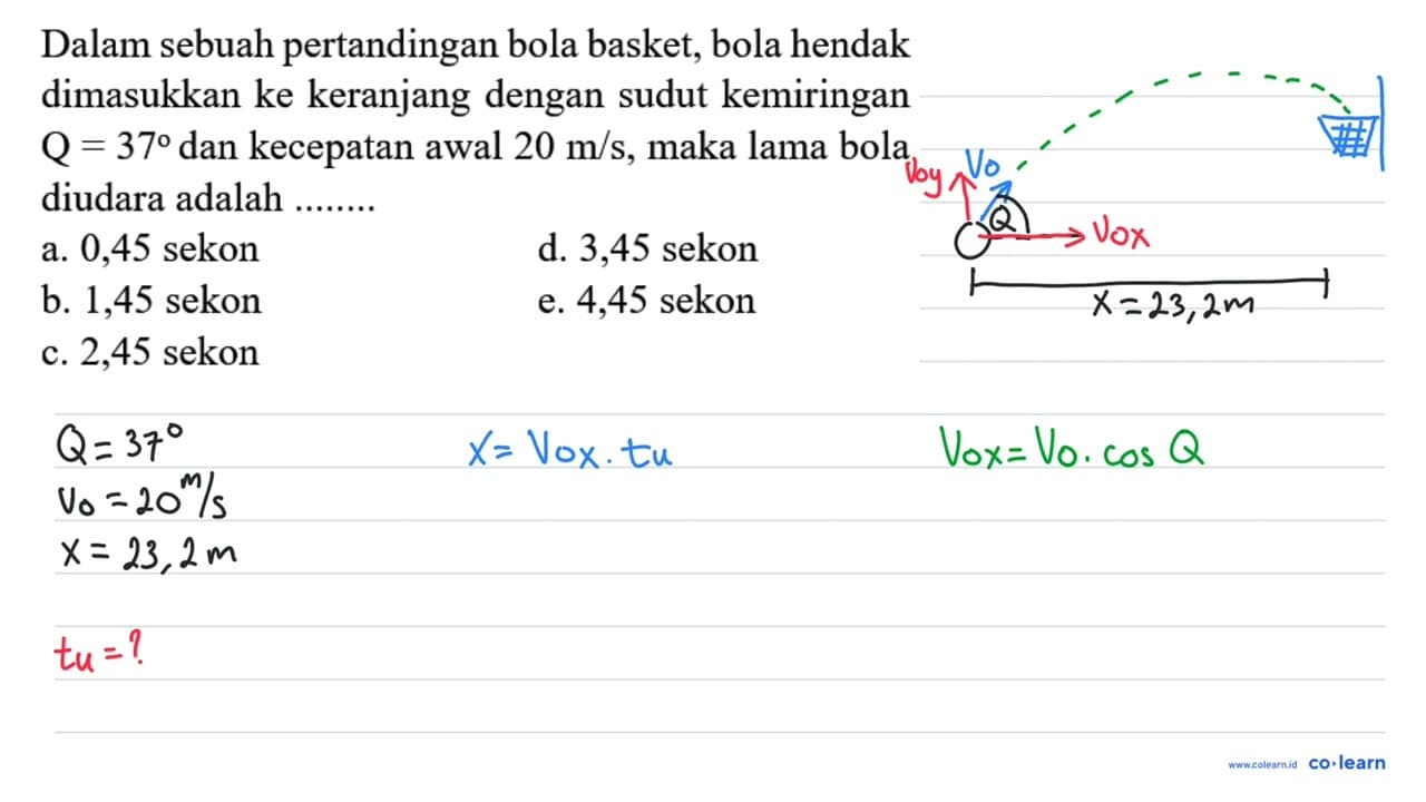 Dalam sebuah pertandingan bola basket, bola hendak