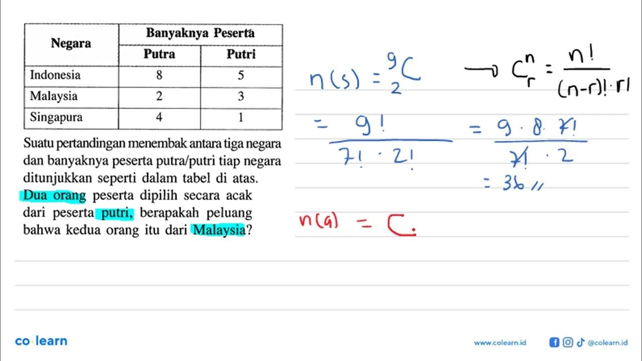 Negara Banyaknya Peserta Putra Putri Indonesia 8 5 Malaysia