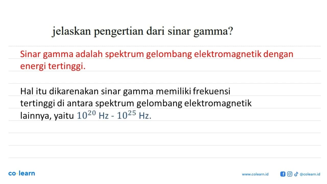 jelaskan pengertian dari sinar gamma?