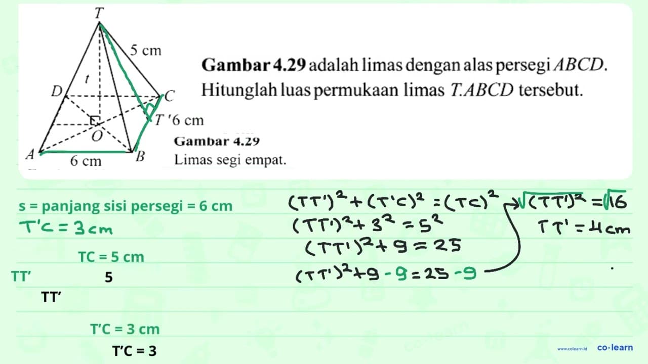 Gambar 4.29 adalah limas dengan alas persegi A B C D .