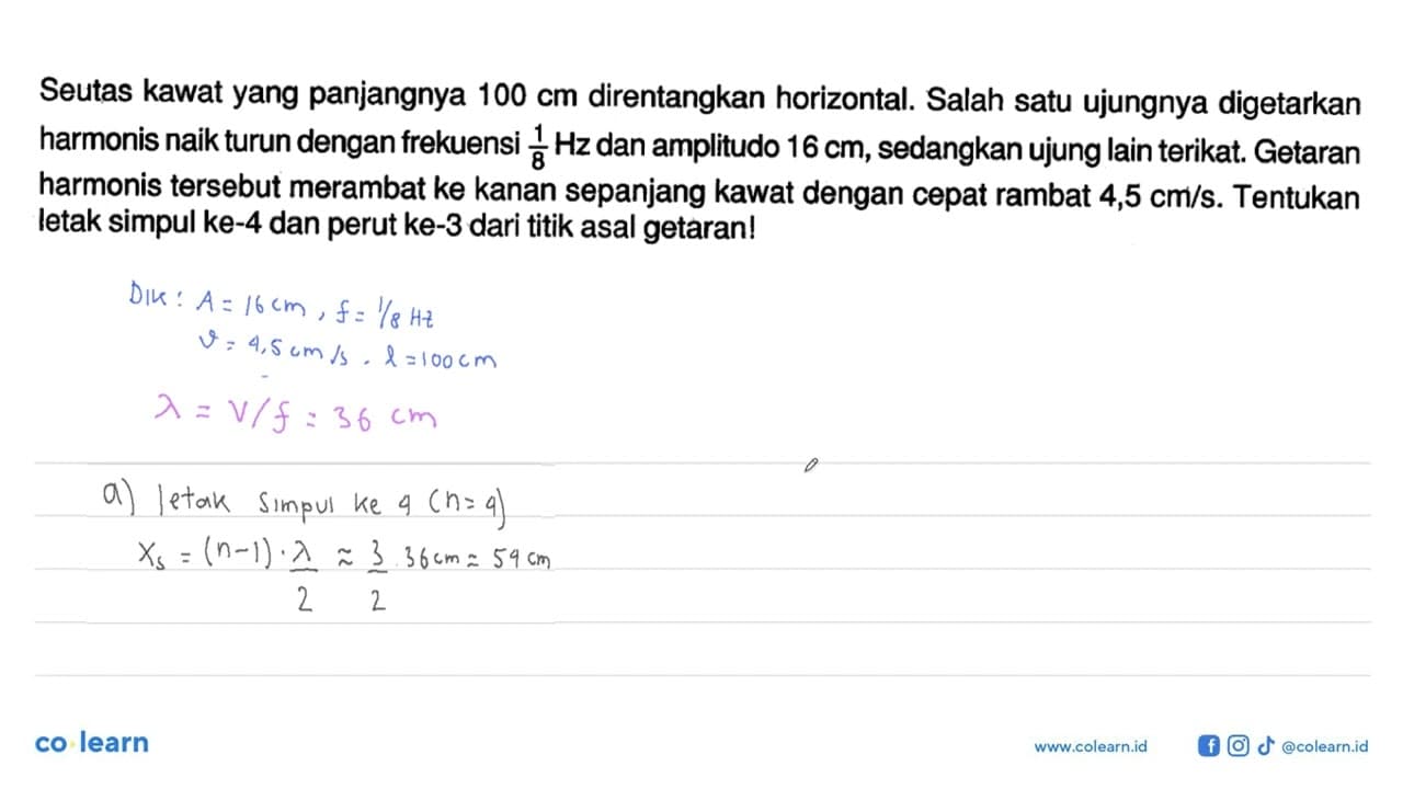 Seutas kawat yang panjangnya 100 cm direntangkan