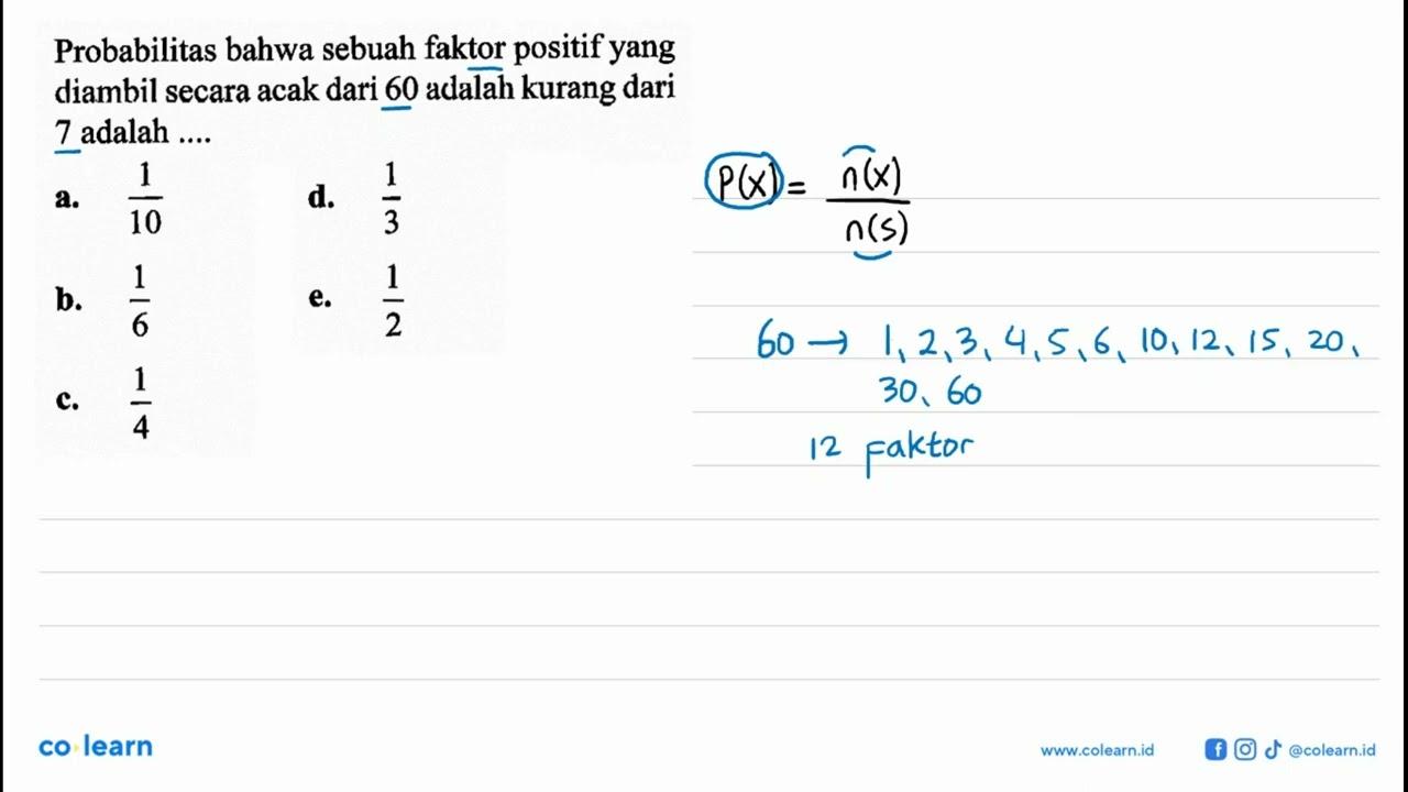 Probabilitas bahwa sebuah faktor positif yang diambil