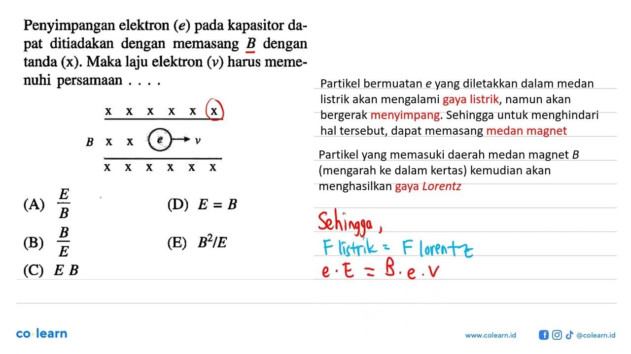 Penyimpangan elektron (e) pada kapasitor dapat ditiadakan