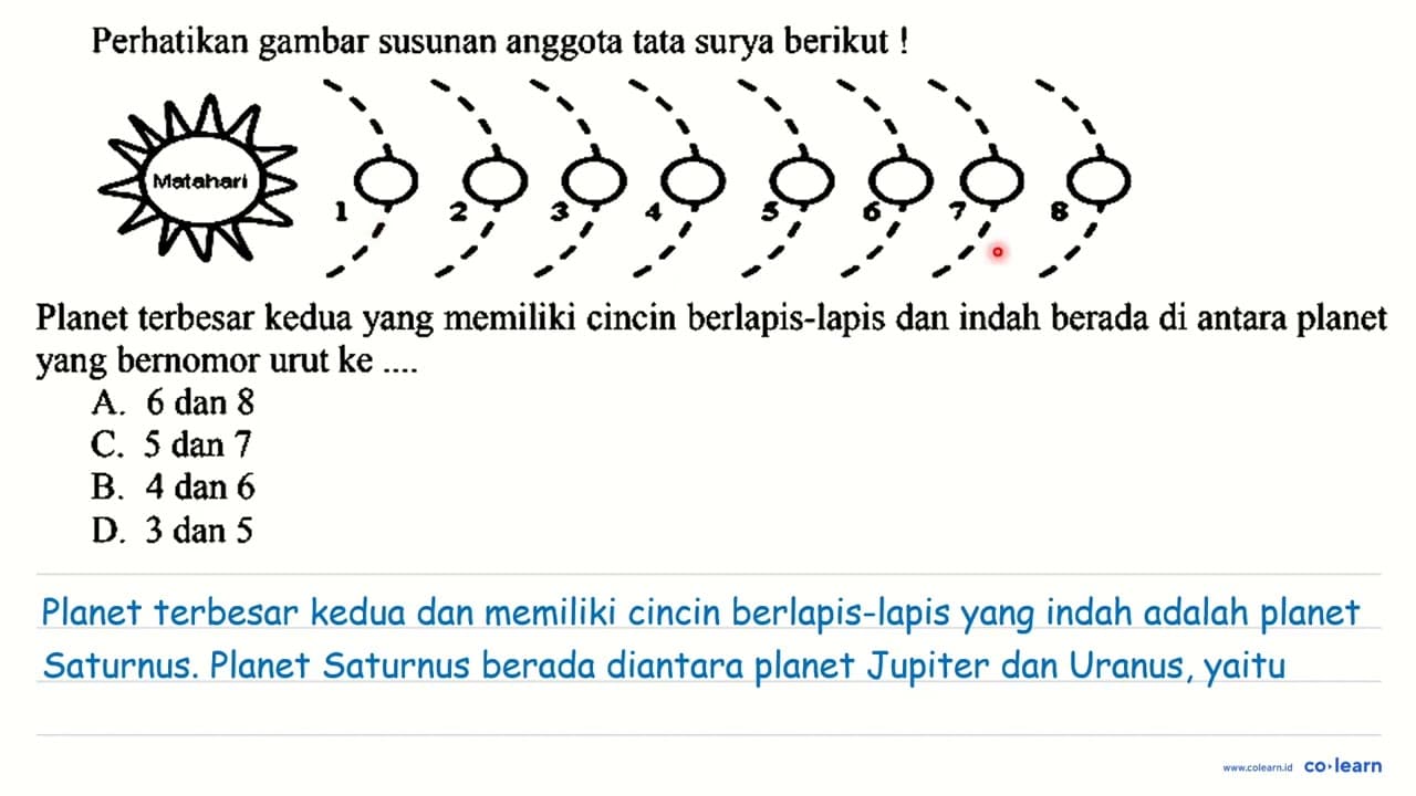 Perhatikan gambar susunan anggota tata surya berikut !