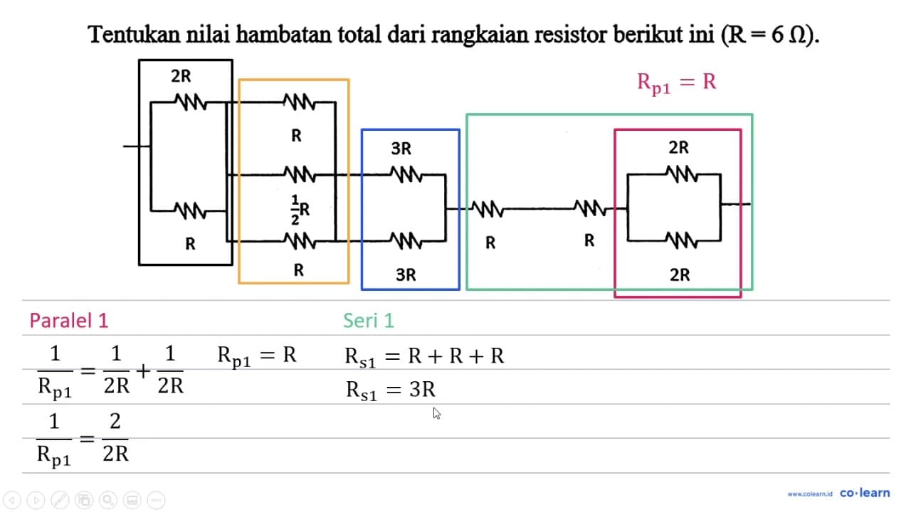 Tentukan nilai hambatan total dari rangkaian resistor