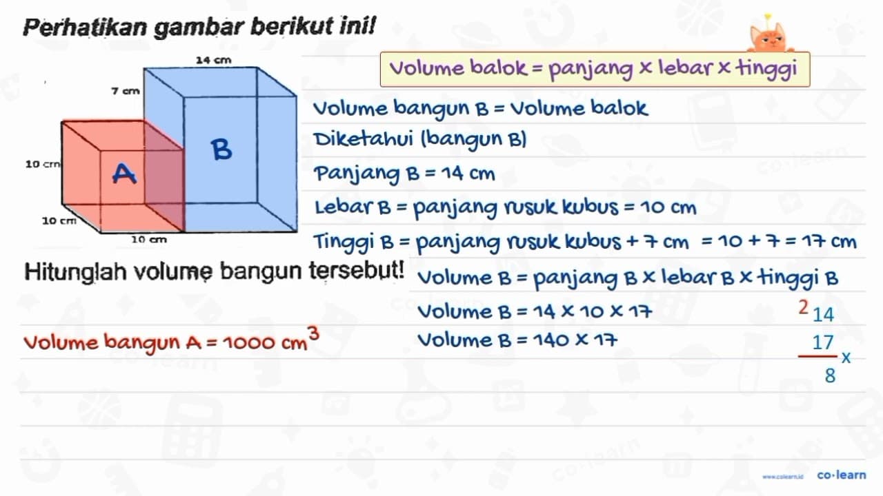 Perhatikan gambar berikut inil 7 cm 14 cm 10 cm 10 cm 10 cm
