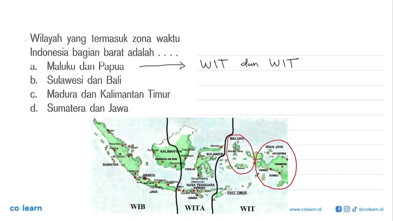 Wilayah yang termasuk zona waktu Indonesia bagian barat