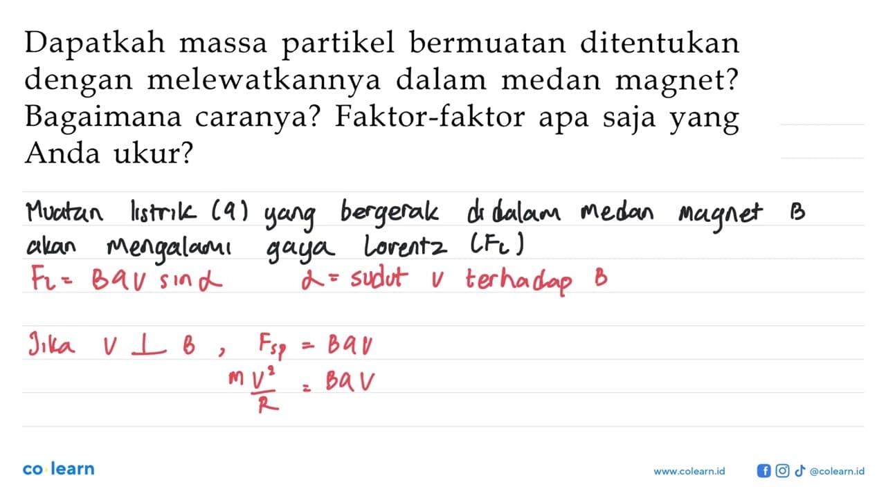 Dapatkah massa partikel bermuatan ditentukan dengan