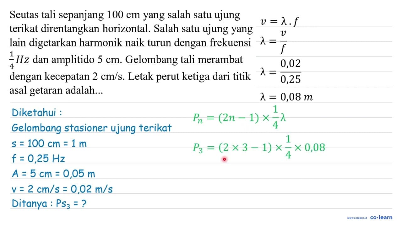 Seutas tali sepanjang 100 cm yang salah satu ujung terikat