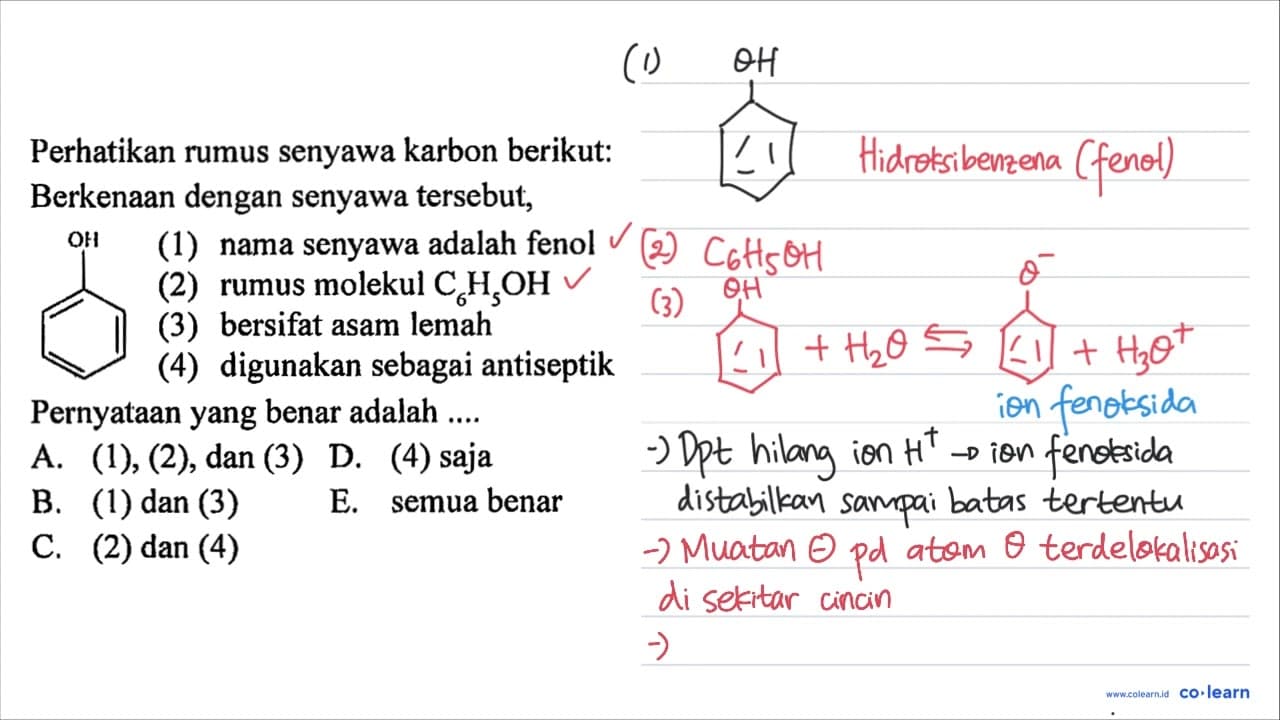 Perhatikan rumus senyawa karbon berikut: Berkenaan dengan