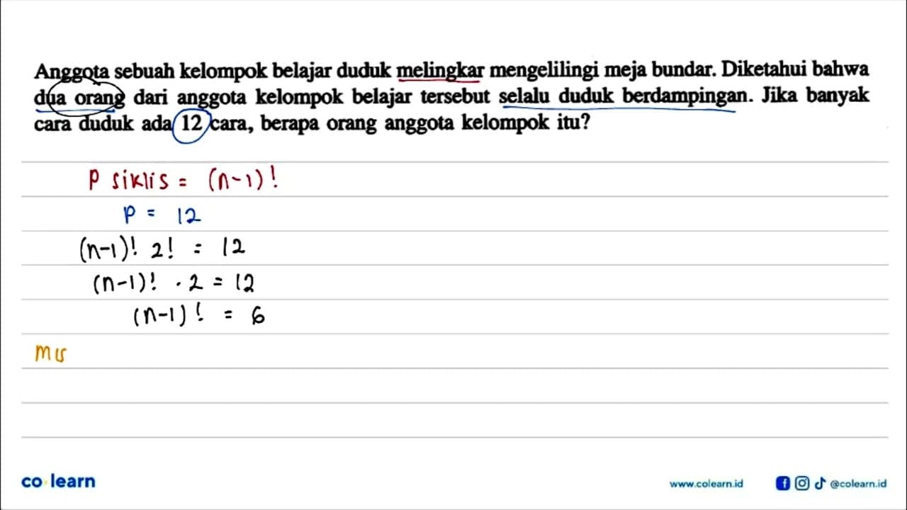 Anggota sebuah kelompok belajar duduk melingkar