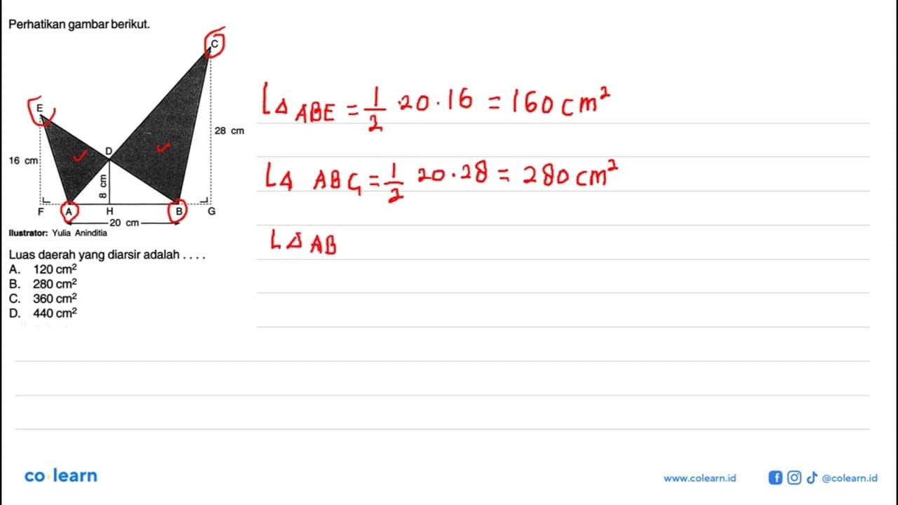 Perhatikan gambar berikut.C E 26 cm16 cm D 6 cm F A H B G20