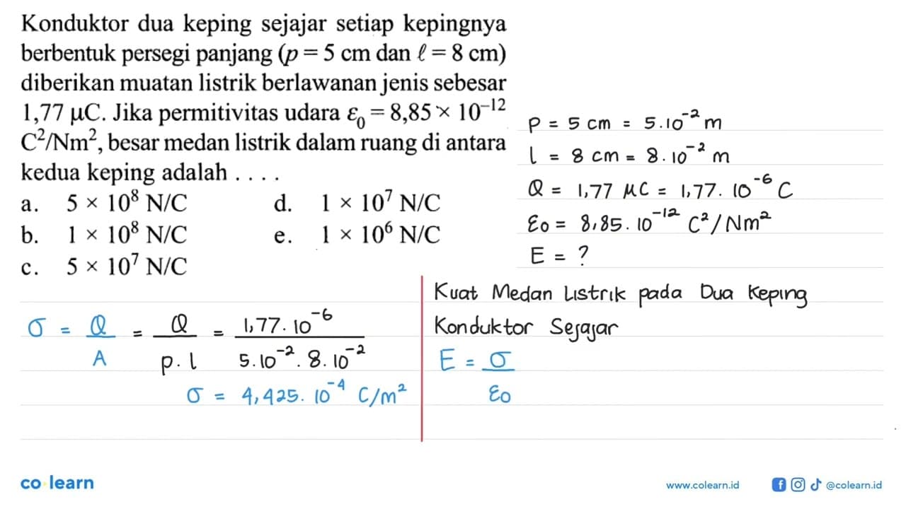 Konduktor dua keping sejajar setiap kepingnya berbentuk