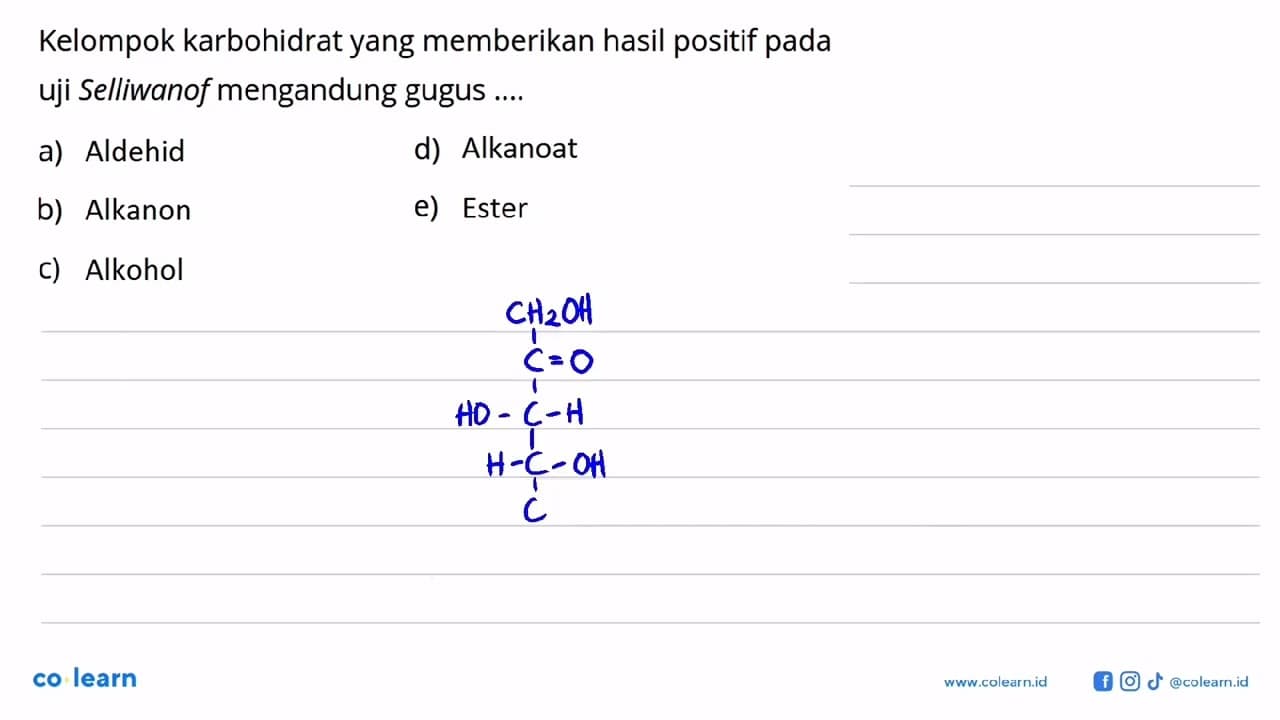 Kelompok karbohidrat yang memberikan hasil positif pada uji