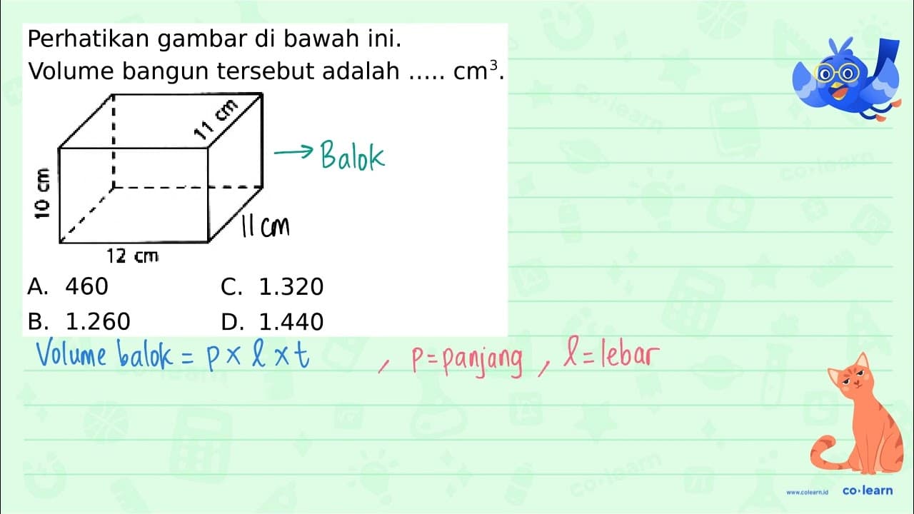 Perhatikan gambar di bawah ini. Volume bangun tersebut