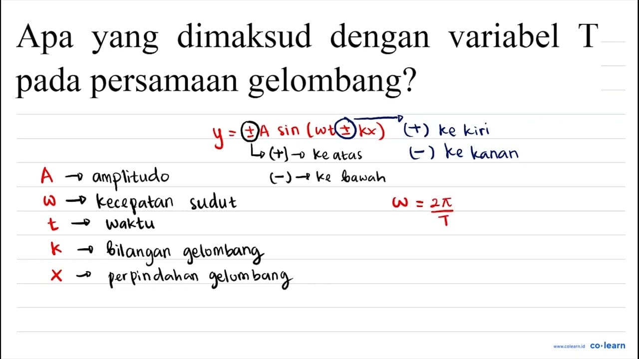 Apa yang dimaksud dengan variabel T pada persamaan