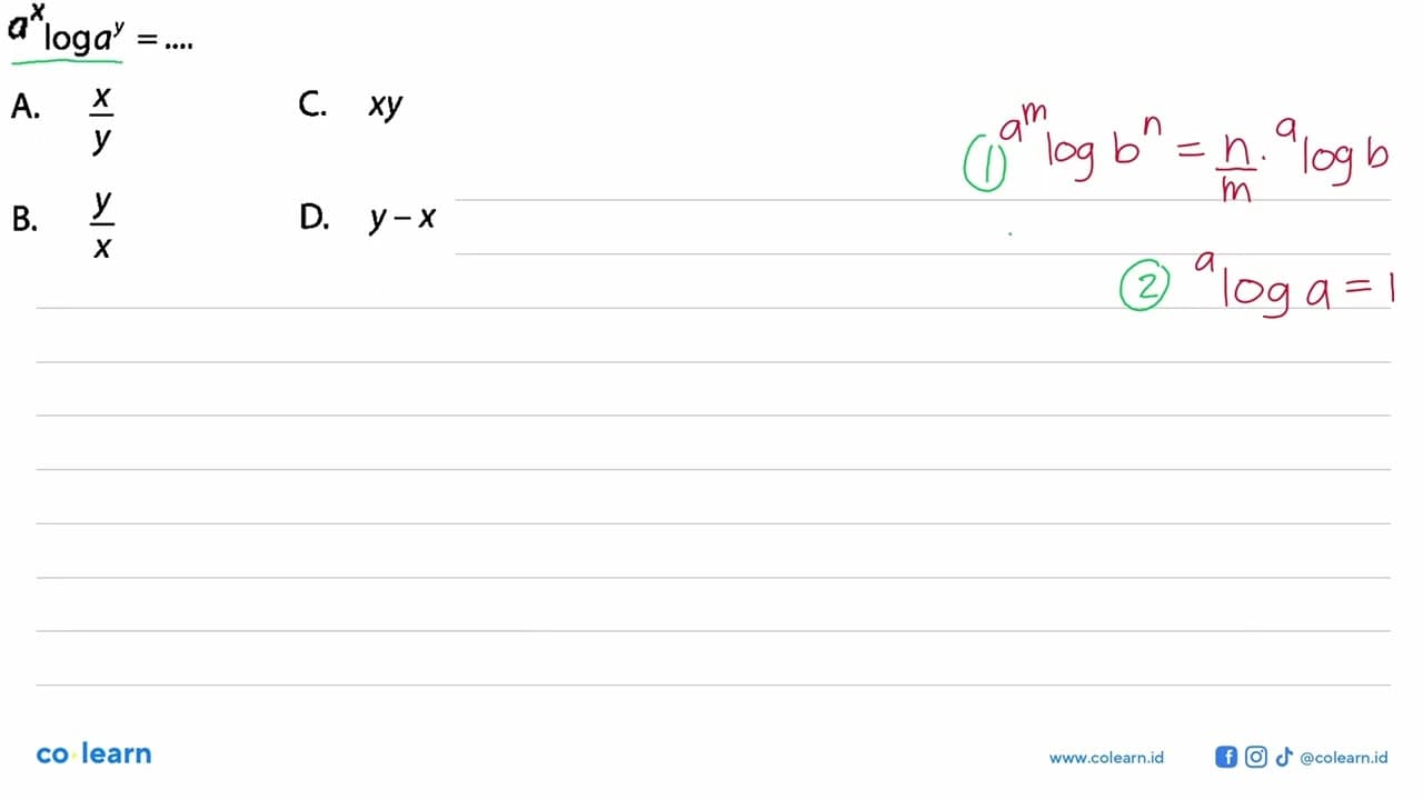 (a^x)log(a^y)=....