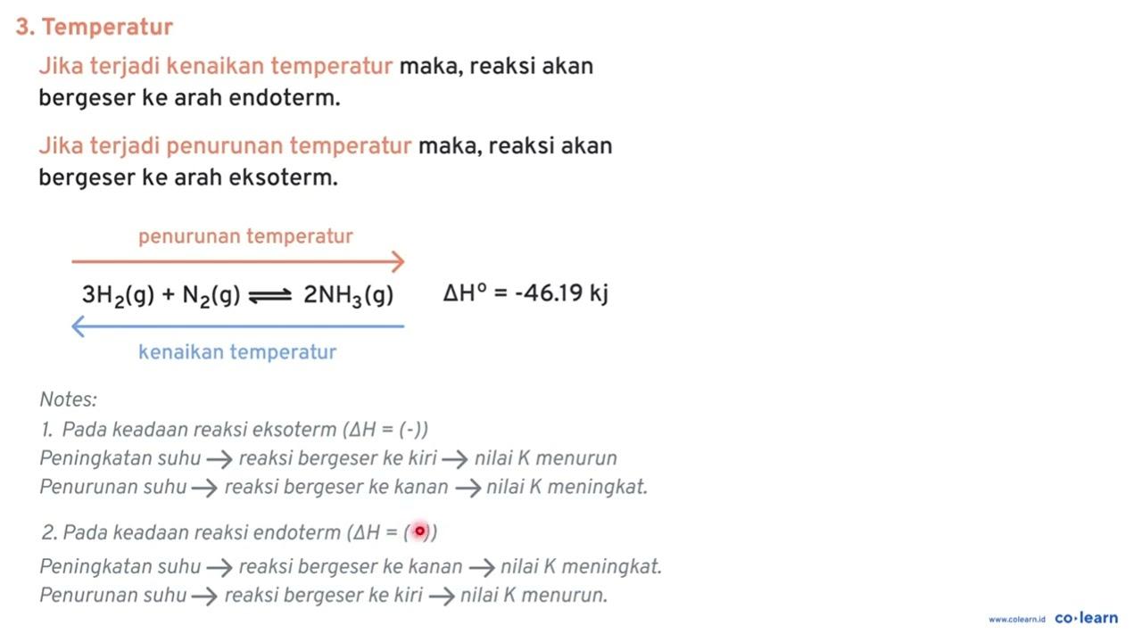 Jelaskan apa yang terjadi dengan sistem kesetimbangan