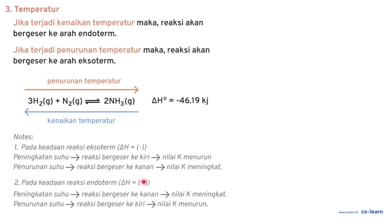 Jelaskan apa yang terjadi dengan sistem kesetimbangan