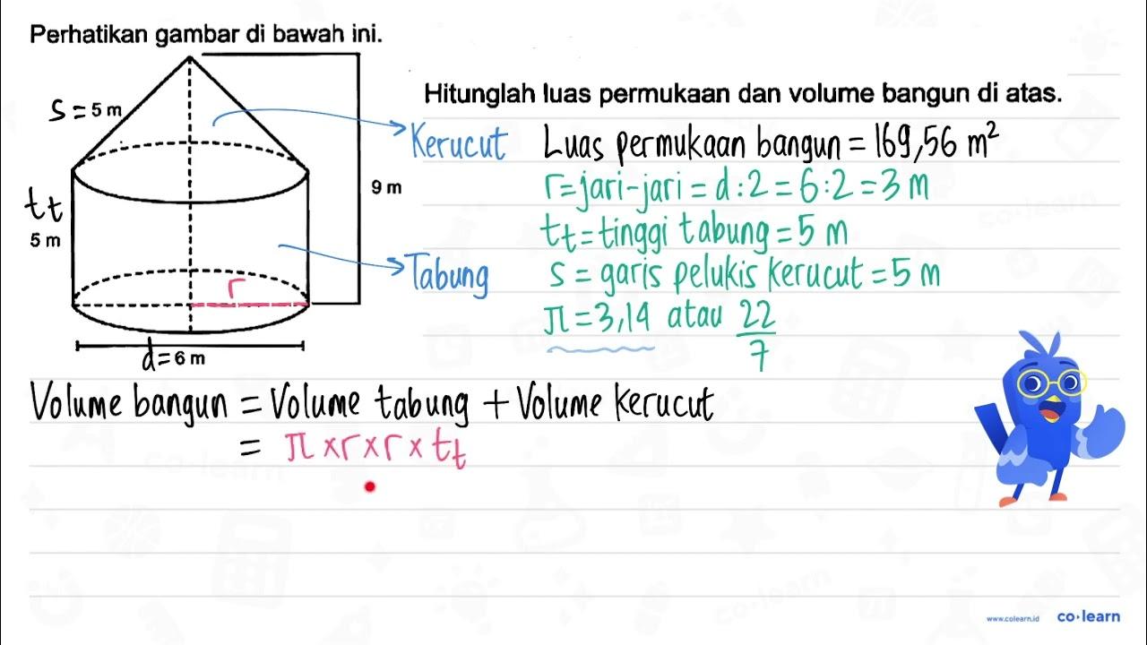 Perhatikan gambar di bawah ini. 5 m 5 m 6 m 9 m Hitunglah