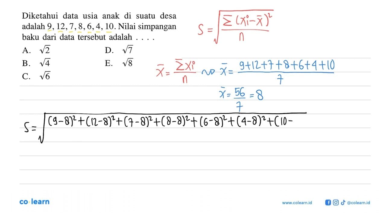 Diketahui data usia anak di desa suatu adalah