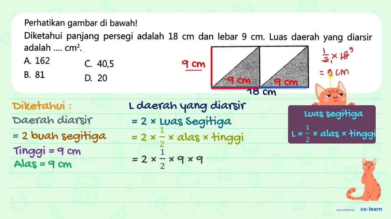 Perhatikan gambar di bawah! Diketahui panjang persegi