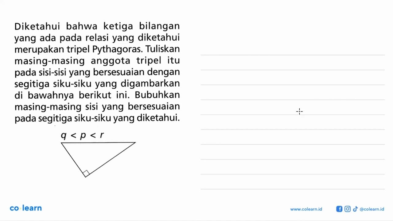 Diketahui bahwa ketiga bilangan yang ada pada relasi yang