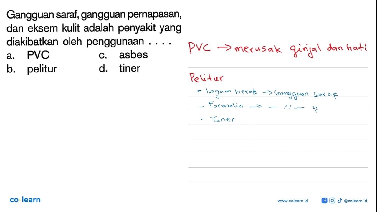 Gangguan saraf, gangguan pernapasan, dan eksem kulit adalah