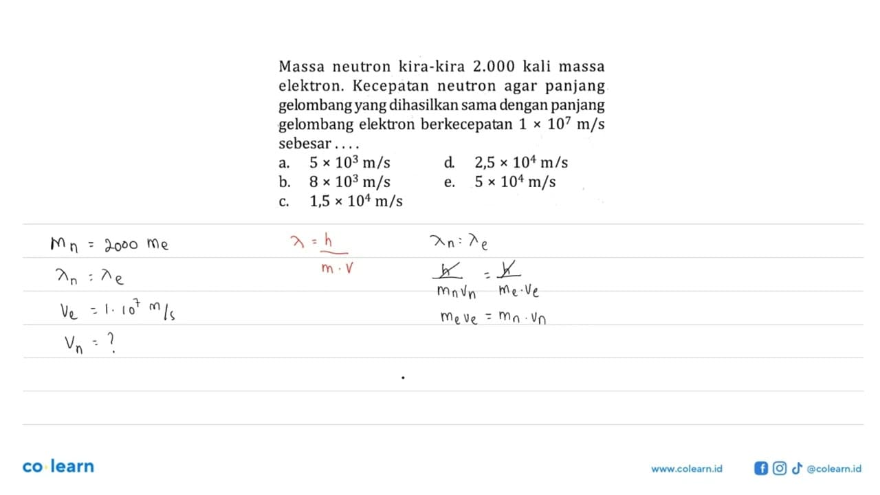 Massa neutron kira-kira 2.000 kali massa elektron.