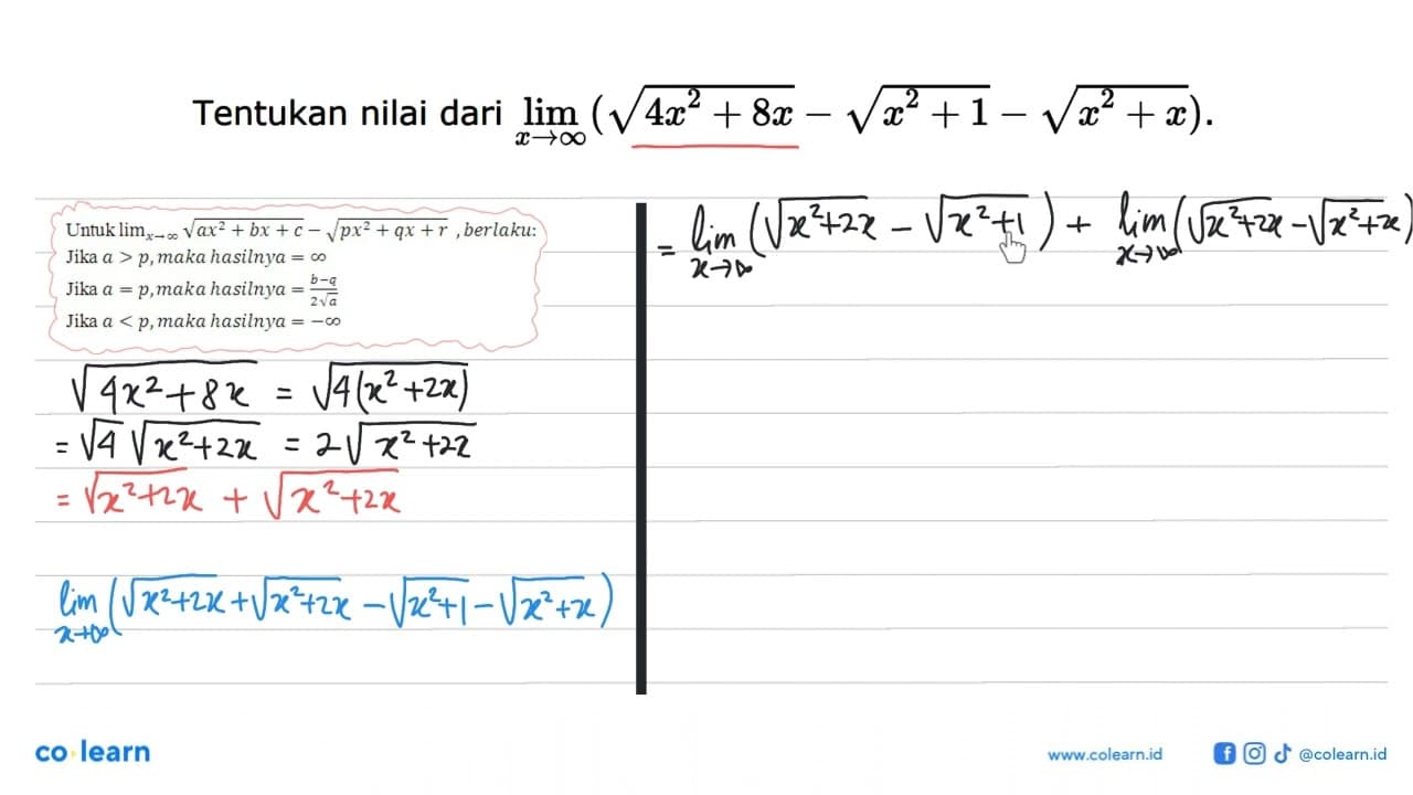 Tentukan nilai dari lim