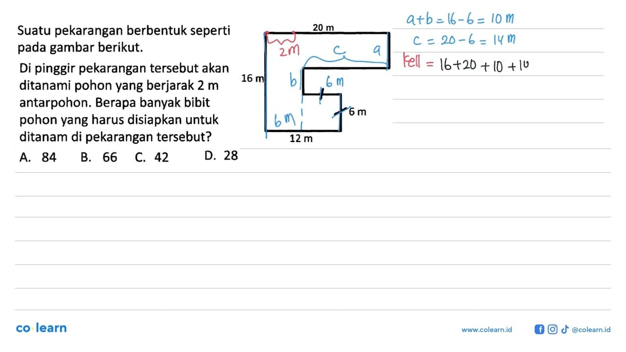 Suatu pekarangan berbentuk seperti pada gambar berikut. 20