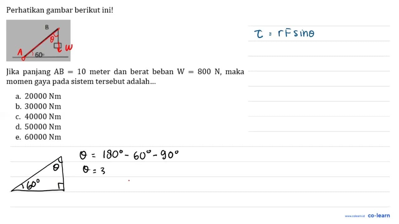 Perhatikan gambar berikut ini! B 60 Jika panjang AB=10