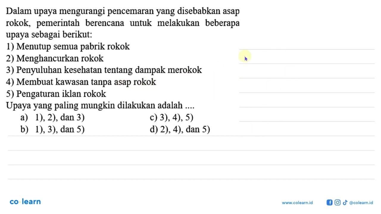 Dalam upaya mengurangi pencemaran yang disebabkan asap