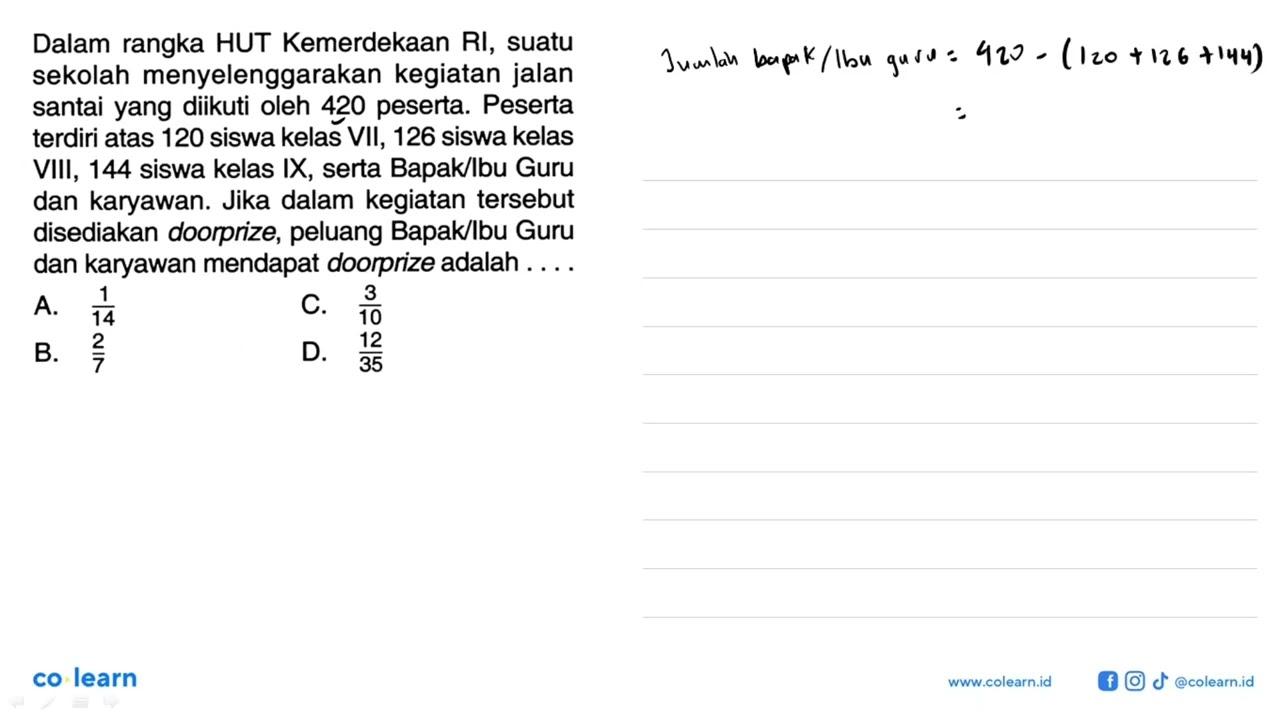 Dalam rangka HUT Kemerdekaan RI, suatu sekolah