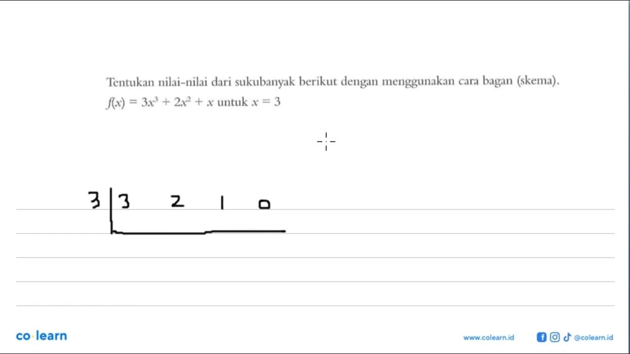 Tentukan nilai-nilai dari sukubanyak berikut dengar