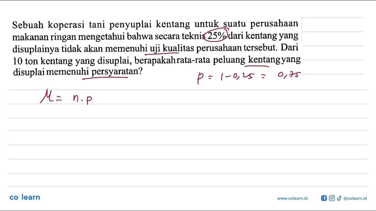 Sebuah koperasi tani penyuplai kentang untuk suatu