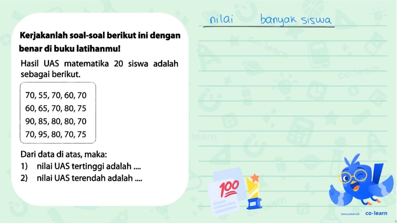 Kerjakanlah soal-soal berikut ini dengan benar di buku