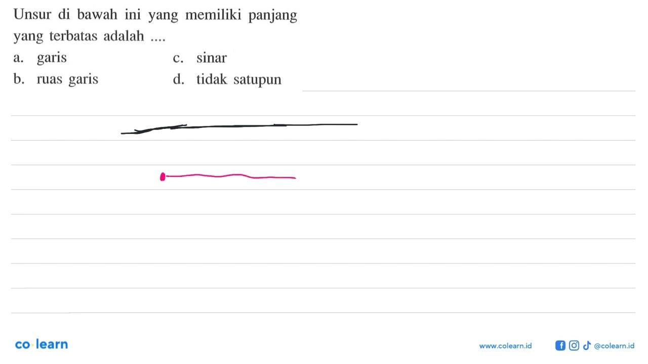 Unsur di bawah ini yang memiliki panjang yang terbatas