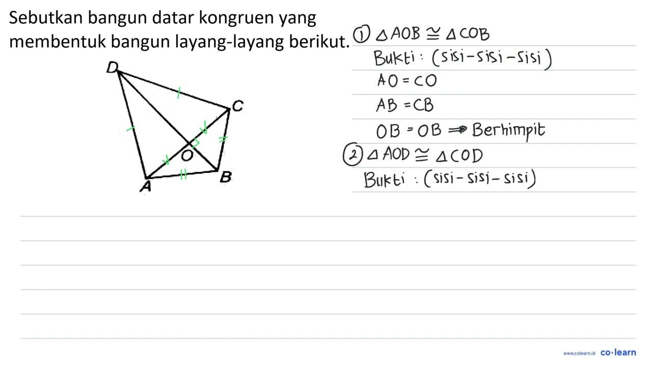 Sebutkan bangun datar kongruen yang membentuk bangun