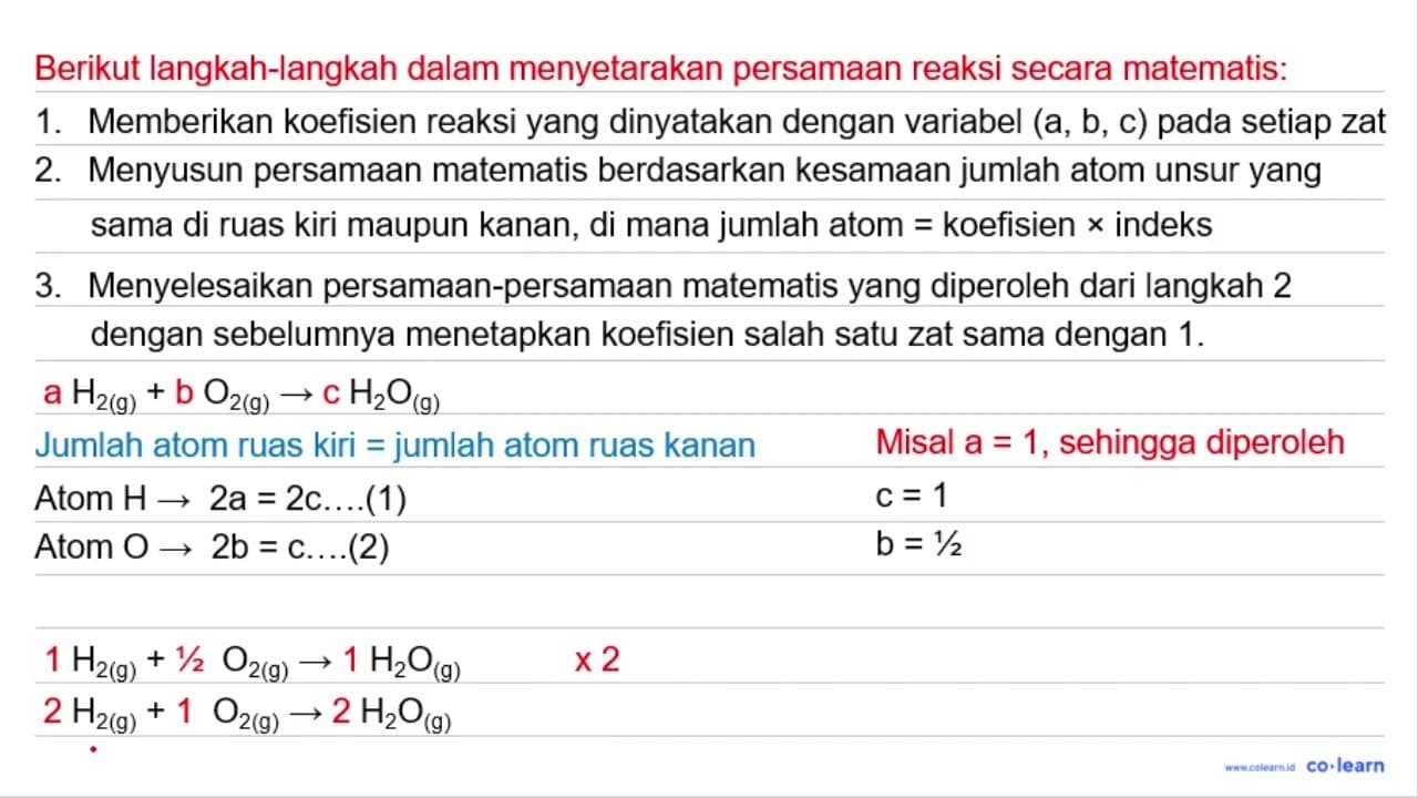 Gas hidrogen yang volumenya 10 liter direaksikan dengan gas