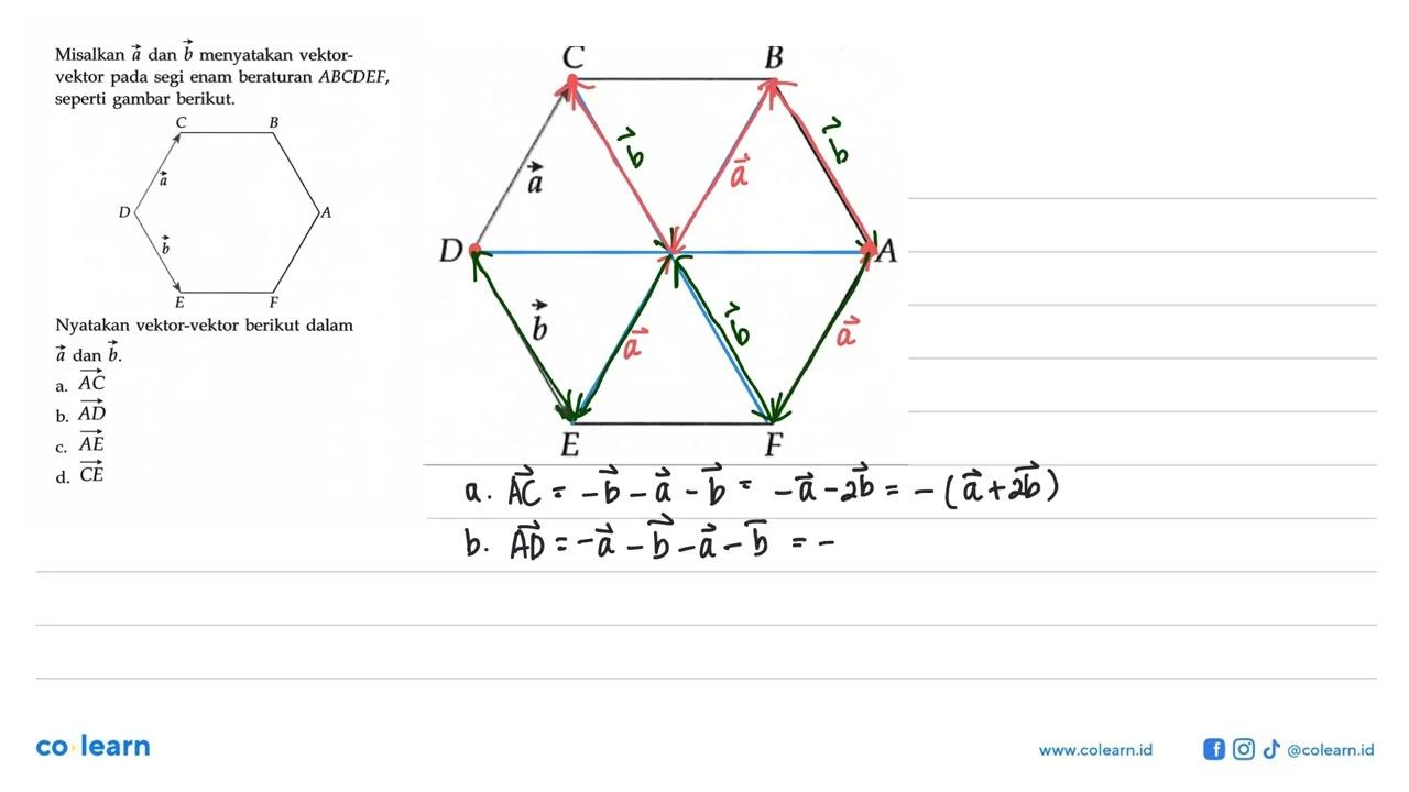 Misalkan a dan b menyatakan vektorvektor pada segi enam